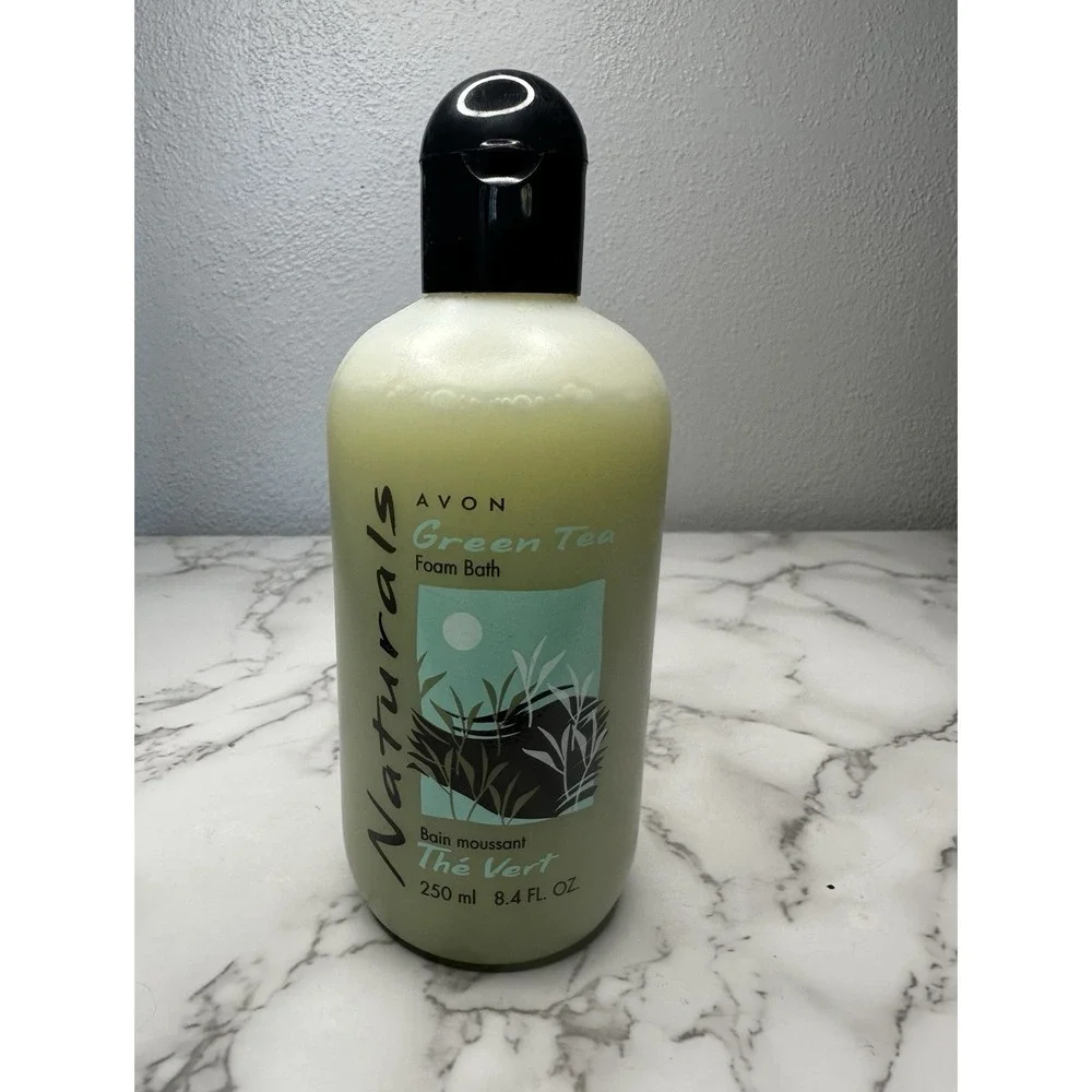 Avon Naturals Foam Bath Green Tea Burgundy Grape 8.4 Oz‎ New